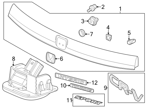 Parking Aid Emblem, H-Mark 75 Diagram for 75701T5A000