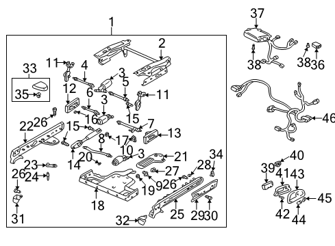 2004 Pontiac Bonneville Tracks & Components Harness Nut Diagram for 11609746