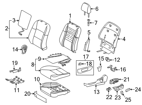 2016 Lexus GS200t Driver Seat Components Shield, Power Adjust Diagram for 7189430030C0
