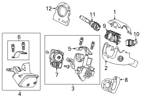 2016 Honda Accord Switches Holder, Column Diagram for 35108TX4003