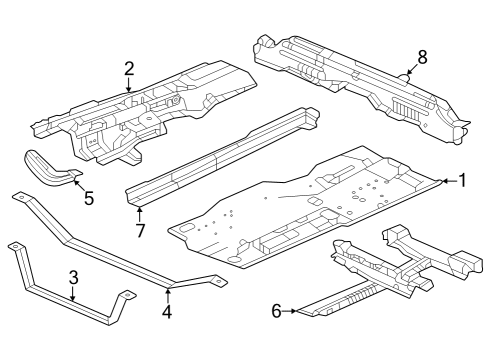 Floor & Rails Bolt, Flange (10X20) Diagram for 90114SM4000