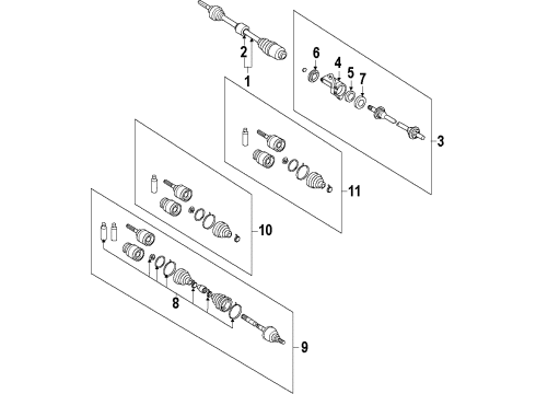 2022 Nissan Sentra Front Axle, Axle Shafts & Joints, Drive Axles Seal Oil-Differential Diagram for 383423VX0B