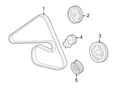 2005 Mercury Mariner Belts & Pulleys Pulley Diagram for 3M4Z6C348CA