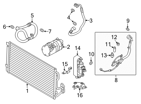 2020 BMW 440i Gran Coupe A/C Condenser, Compressor & Lines Air Conditioning Compressor Without Magnetic Coupling Diagram for 64529299329