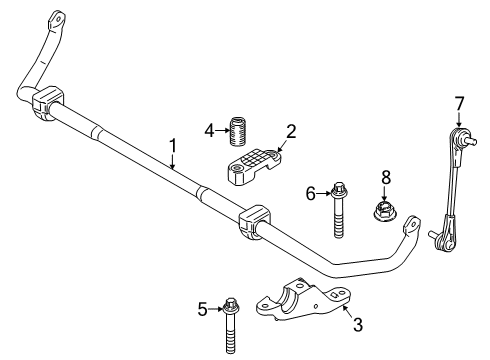 2020 BMW 840i xDrive Stabilizer Bar & Components - Front Torx Screw With Collar Diagram for 31306865951