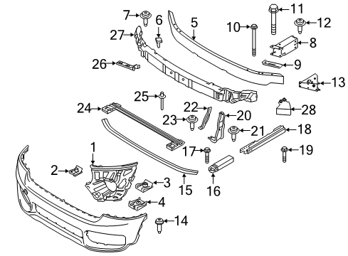 2021 Mini Cooper Countryman Bumper & Components - Front Screw Diagram for 07119908722