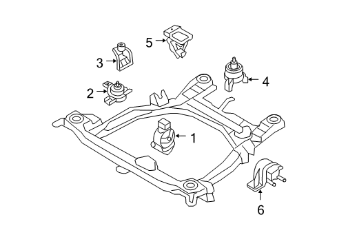 2009 Hyundai Santa Fe Engine & Trans Mounting Engine Support Bracket, Front Diagram for 216103E027