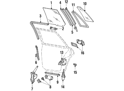 1987 Lincoln Continental Front Door Lock Diagram for E55Y5426413A