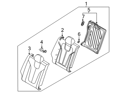 2020 Hyundai Veloster N Rear Seat Frame Assembly-RR Seat Back, RH Diagram for 89410J3050NNB