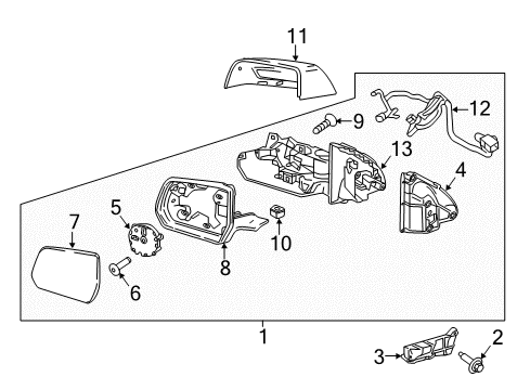 Outside Mirrors Bezel Bolt Diagram for 11612292