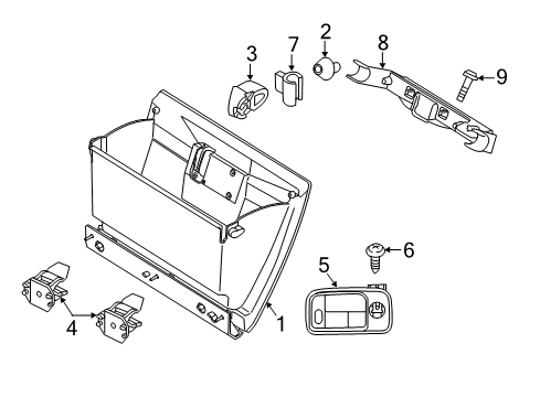 2012 Ford Transit Connect Glove Box Glove Box Door Stop Diagram for YS4Z6106066AA