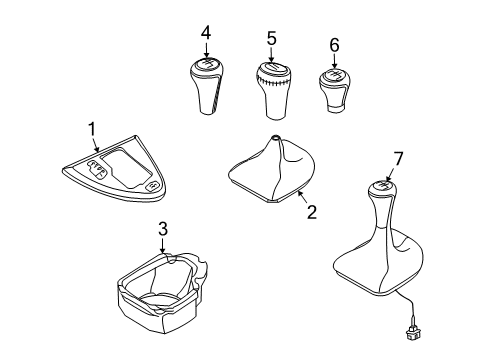 2010 BMW M6 Shifter Trim Trim, Sport Gearshift Diagram for 51169115945