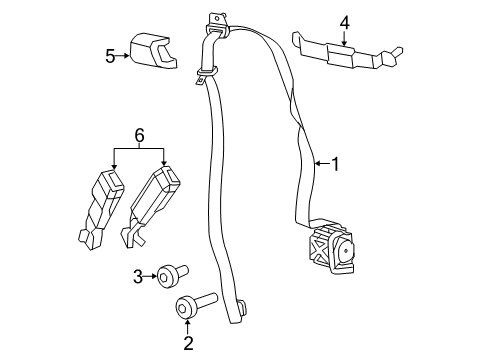 2022 Jeep Wrangler Seat Belt Cover-Adjustable Turning Loop Diagram for 5SZ37TX7AB
