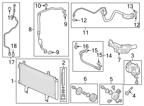A/C Compressor W-CONDENSER ASSY Diagram for 80100T21A02