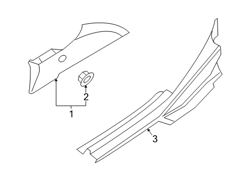 2009 Kia Amanti Interior Trim - Quarter Panels Trim Assembly-Rear Pillar Diagram for 858503F01026