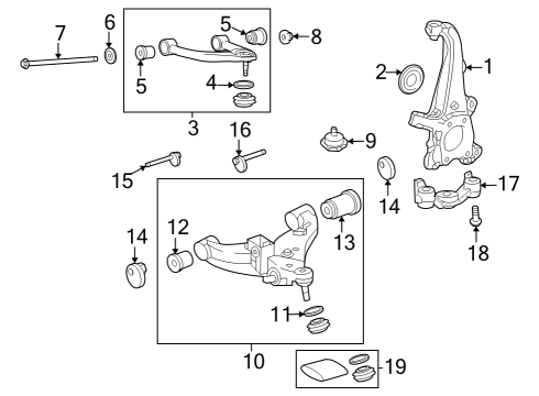 Front Suspension, Lower Control Arm, Upper Control Arm, Stabilizer Bar, Suspension Components Grease Cap Diagram for 434420C010