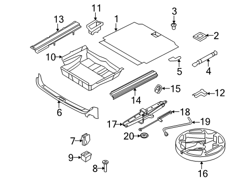 2008 BMW X6 Interior Trim - Rear Body Luggage Compartment Pan Diagram for 51477314733