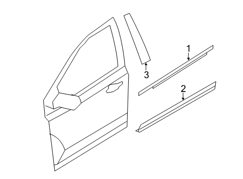 2014 Ford Edge Exterior Trim - Front Door Lower Molding Diagram for 9T4Z7820879APTM