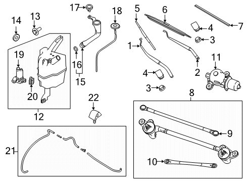 2021 Nissan Rogue Sport Wiper & Washer Components Link Assy-Wiper Diagram for 288406MA0A