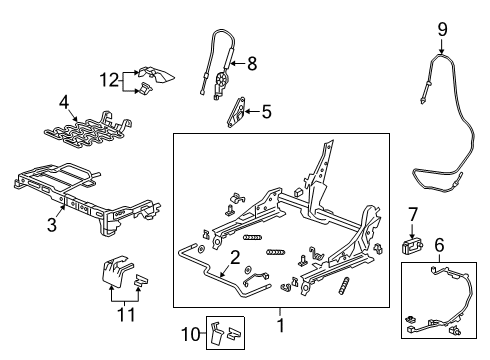 2021 Honda Passport Seats & Track Components HCS UNIT Diagram for 81289TG7A62