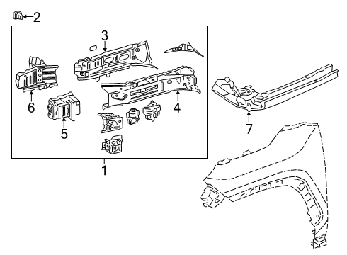 Structural Components & Rails Sidemember Assembly Diagram for 570280R900