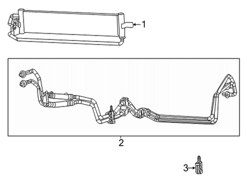 Oil Cooler Clip-Oil Cooler Tube Diagram for 68517537AA