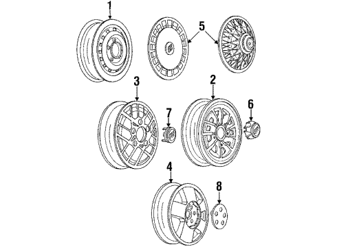 1986 Buick LeSabre Wheels, Covers & Trim Wheel Trim Emblem Assembly Diagram for 25531011