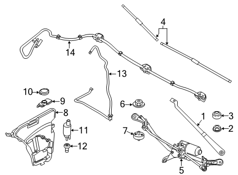 2020 BMW M850i xDrive Wipers WIPER SYSTEM, COMPLETE Diagram for 61618739289