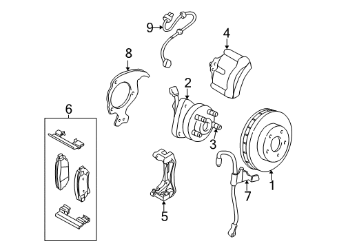 2000 Cadillac DeVille Front Brakes Flex Hose Diagram for 19366747