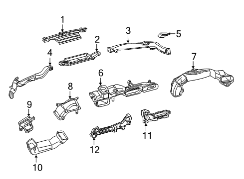 2021 Lexus LC500 Ducts Duct, Heater To Register Diagram for 5584711010