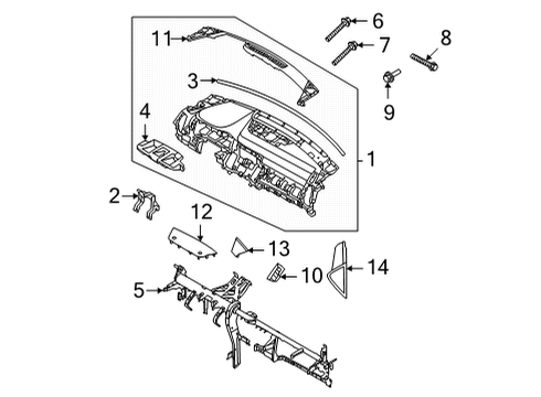 Cluster & Switches, Instrument Panel Bracket-C/PAD Main S Diagram for 84716P2000