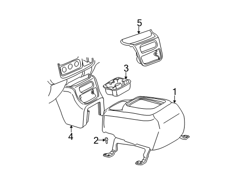 1999 GMC Sierra 2500 Center Console Compartment Screw Diagram for 12474220