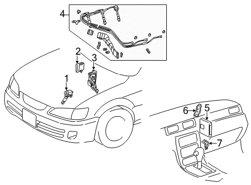 2001 Toyota Camry Ignition System ECM Diagram for 896663309184