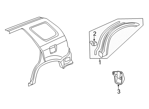 2006 Honda CR-V Exterior Trim - Quarter Panel Protector, R. RR. Wheel Arch Diagram for 74410S9A010
