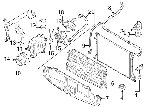 Radiator & Components RADIATOR ASSY-POWER ELECTRIC Diagram for 253E0GI200