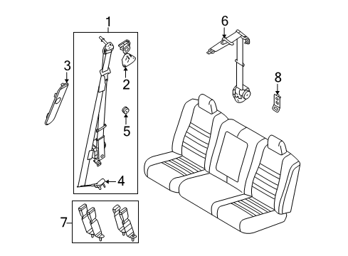 2009 Ford F-350 Super Duty Seat Belt Child Seat Bracket Diagram for BC3Z28613D74A