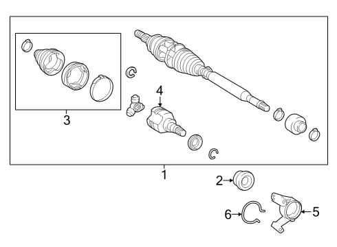 2022 Toyota Corolla Cross Drive Axles - Front BOOT KIT, FR DRIVE S Diagram for 0443702921