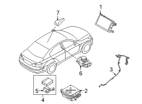 2010 Hyundai Genesis Navigation System Usb Interface Unit Diagram for 961203M500