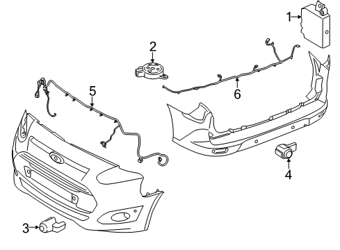 2014 Ford Transit Connect Electrical Components Speaker Diagram for 3W8Z15K864A