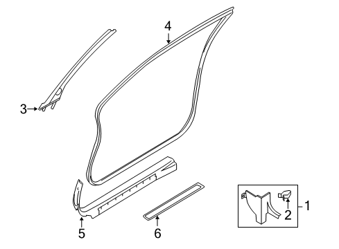 2009 Nissan Altima Interior Trim - Pillars, Rocker & Floor Garnish Assy-Front Pillar, LH Diagram for 76912JB100