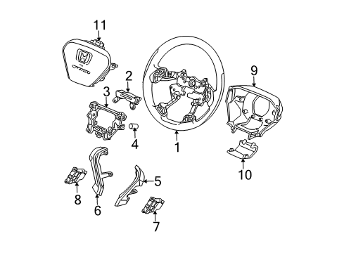 2007 Honda Element Cruise Control System Cover Set, Body (Graphite Black) Diagram for 78550S9VA12ZD