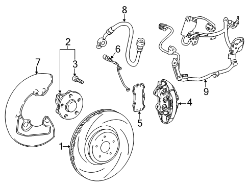 2020 Lexus GS F Brake Components Disc Cylinder Assembly Diagram for 477500W160