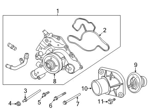 2022 Ram 1500 Water Pump WATER Diagram for 68261224AF