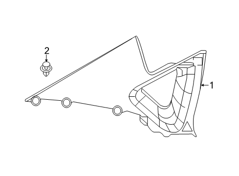 2015 Nissan Altima Interior Trim - Quarter Panels Finisher-Rear Pillar, LH Diagram for 769353TA0A