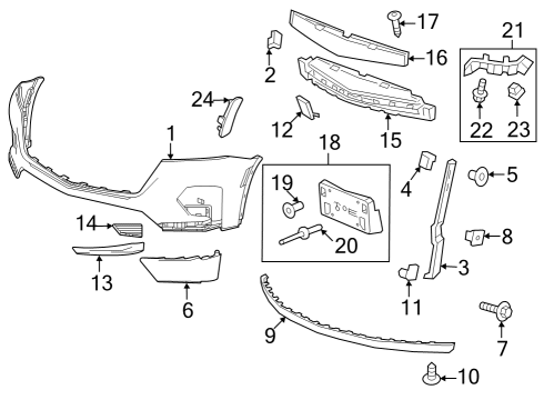 2022 Chevrolet Traverse Bumper & Components - Front Side Marker Lamp Diagram for 84579397