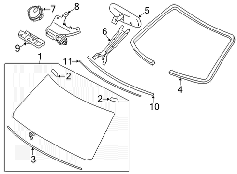 2021 Nissan Armada Wipers Inside Mirror Diagram for 963216JR0A