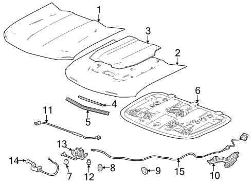 Hood & Components Cable Lower Bolt Diagram for 11546544