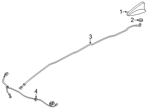 2016 Kia Forte Koup Antenna & Radio Feeder Cable-Antenna Floor No.1 Diagram for 96230B8550