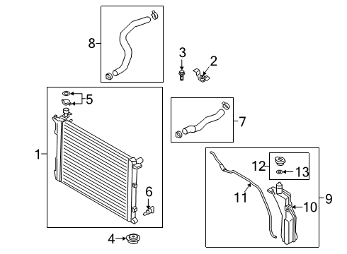2019 Kia K900 Radiator & Components Bracket Assembly-RADIATO Diagram for 25333J6000