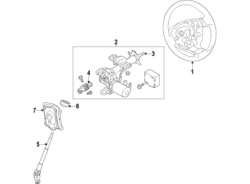 2015 Nissan NV200 Steering Column & Wheel, Steering Gear & Linkage Cover Set-Steering Column Diagram for 484703LM1A